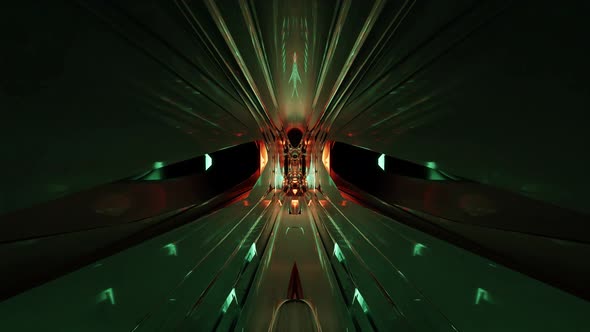 A 3d Illustration of Long Dark Reflecting  UHD 60FPS Tunnel