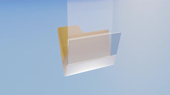 Animation of a folder with an archive of files. alt