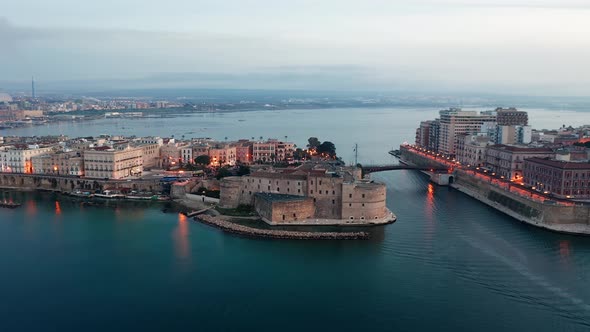 Aerial view of Taranto, Italy