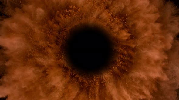 Super Slow Motion Shot of Color Powder Vortex Isolated on Black Background at 1000Fps alt