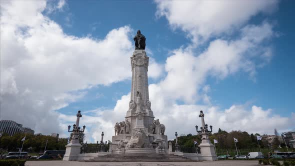 Timelapse of Marques Do Pombal statue 