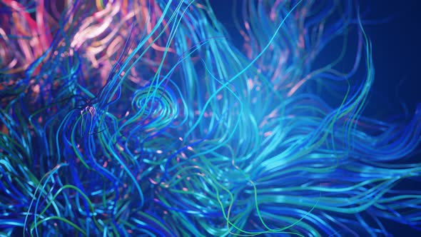 Live Curls Underwater Like Fur Multicolored Threads or Hair alt