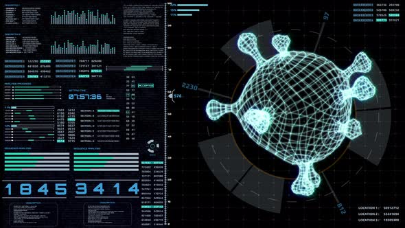 HUD Graphic Futuristic Ui Design the Virus, Bacteria Screen Frame Analysis alt