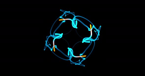 Abstract graphic structure of many glowing lines and particles. alt