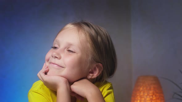 Little Girl Smiling Happily Portrait