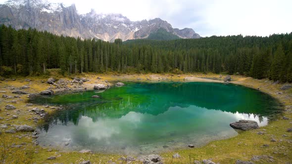 Lake Carezza Western Dolomites Italy alt