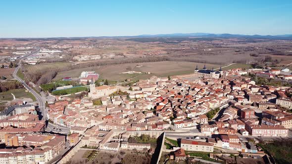 Aerial View of Lerma a Medieval Village in Burgos Province Castilla y Leon Spain alt