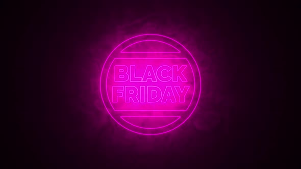 Black Friday sale neon sign banner background for promo video. concept of sale and clearance