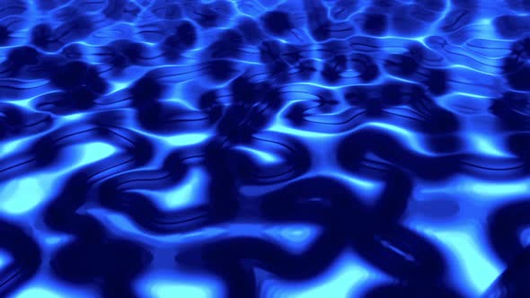 Abstract Blue Liquid Metal Loop