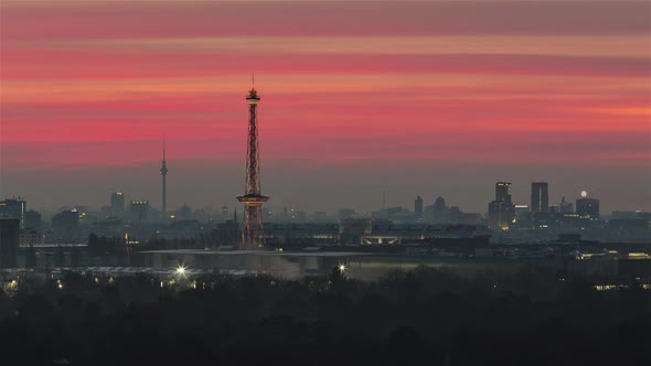 Night to Day Time Lapse of Berlin Cityscape, Berlin, Germany alt
