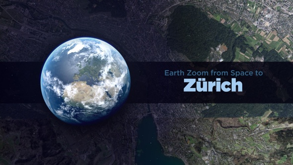 Zürich (Switzerland) Earth Zoom to the City from Space