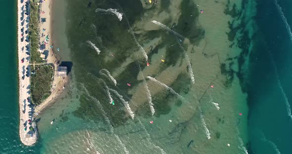 Aerial view of Bacina fresh water lakes. alt