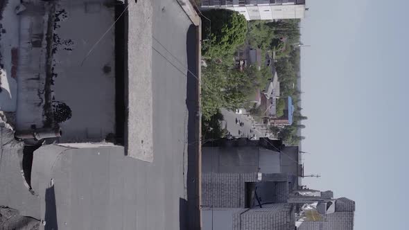 Vertical Video of a Bombed House in Borodyanka Ukraine alt
