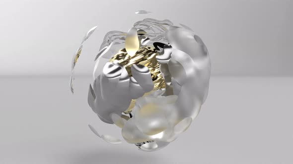 Liquid Metal Gold and Glass Intro Able to Loop Seamless alt