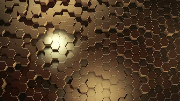 Golden Hexagonal Geometric Surface 