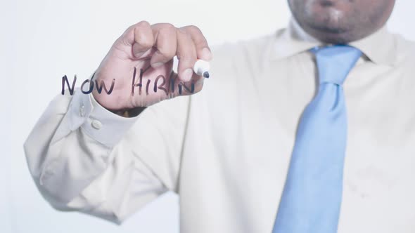 Asian Businessman Writes Now Hiring alt