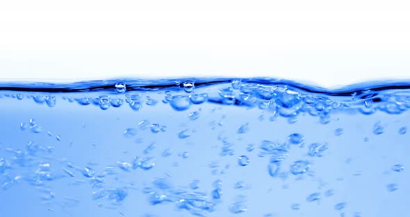 Many Bubbles in Water Close Up Abstract Water Wave with Bubbles in Slow Motion alt