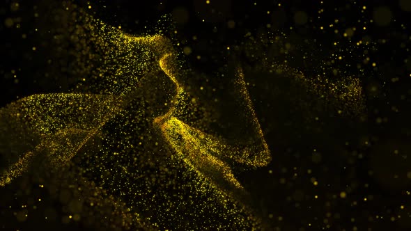 Gold Dynamic Particles Background Loop 4K 