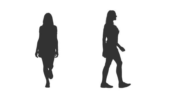 Walking Female Silhouette, Alpha Channel alt