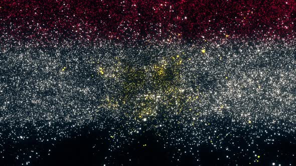 Egypt Flag With Abstract Particles