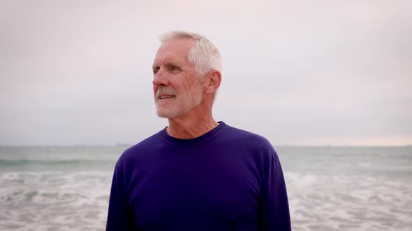 Portrait Of A Mature Man At The Beach alt