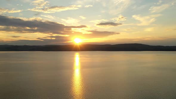 Hyperlapse of Sunset on a Mountain Lake