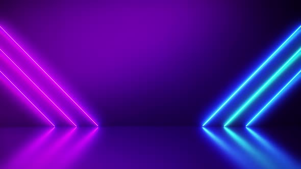 Neon Diagonal Blue and purple Video abstract. 4K video Loop.