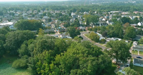 Aerial View of American Modern Houses on Area Urban Development in Sayreville New Jersey US alt