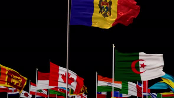 Moldova Flag With World Flags In Alpha Channel