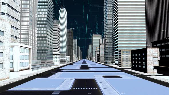 Future Digital Smart City High Rise Model Street Shuttle alt