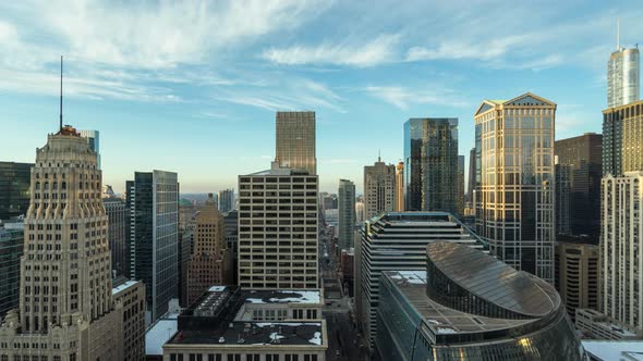 Chicago River North Skyline - Time Lapse alt
