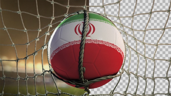 Soccer Ball Scoring Goal Night Frontal - Iran