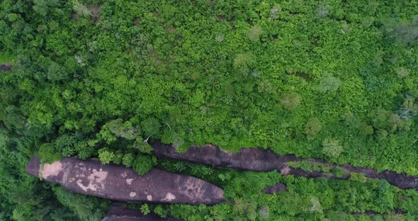 Aerial View flying over mountain in Thailand alt