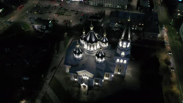 Aerial View Transfiguration Cathedral Of The Ukrainian Orthodox Church Zhytomyr alt