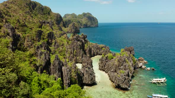 Tropical Seawater Lagoon and Beach, Philippines, El Nido alt