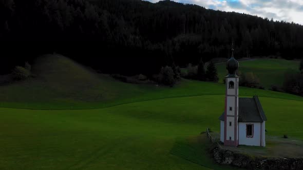 Bird's-eye View of the Church and the Valley Near the Village of Santa Maddalena