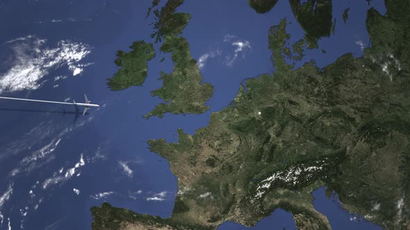 Commercial Plane Arrives To Cologne Germany alt