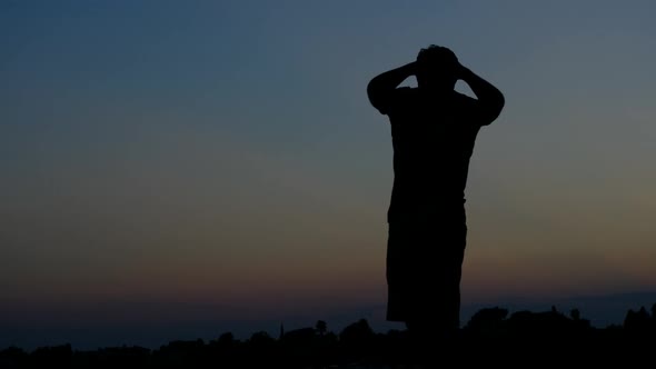 Stretching Silhouette, Stock Footage 