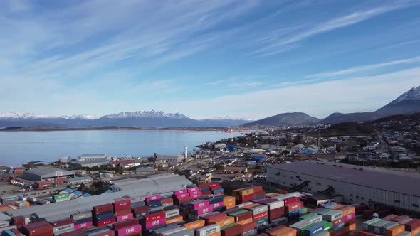 Patagonia landscape. Famous town of Ushuaia at Patagonia Argentina alt