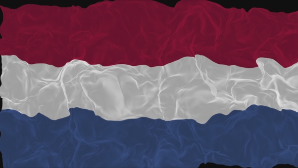flag Netherlands turns into smoke. State weakening concept a crisis, alpha channel