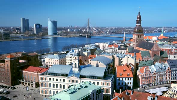 Aerial View of Riga Center From St. Peter's Church, Riga, Latvia alt