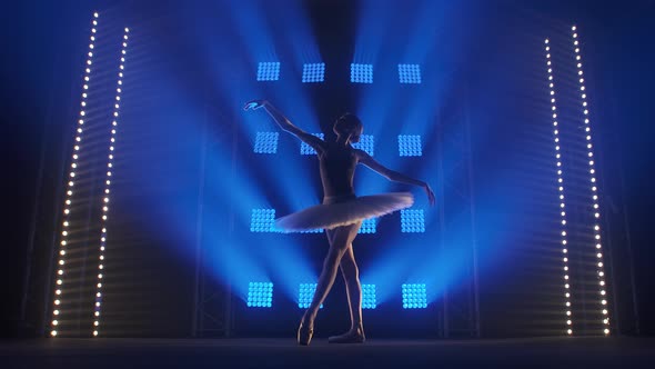 Creative Female Choreographer Setting a Ballet Performance, Dancing and Doing Various Moves in the alt