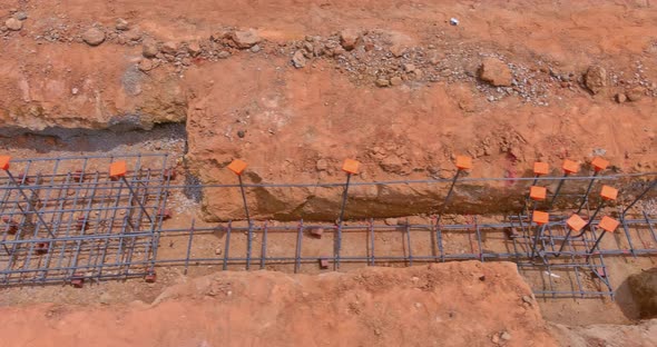 The Installation of Steel in a Trench for a House Foundation alt