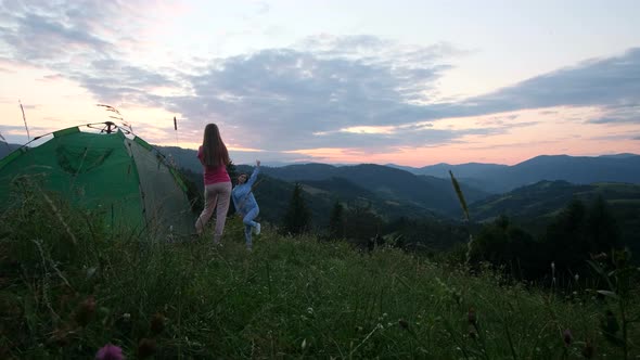 Girlfriend Girls are Photographed at Sunset in the Mountains alt