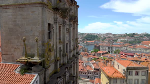 Porto City Panorama from Pillory of Porto Square