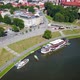 Aerial View of Vistula River and Tourist Boats near Wawel Castle. Krakow, Poland. - VideoHive Item for Sale