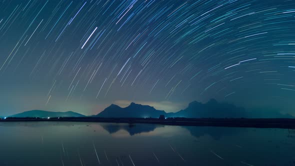 Beautiful Star Trails and space dust in the universe,