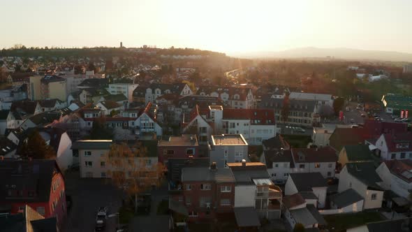 Aerial Drone View of Houses and Streets in Spa Town alt