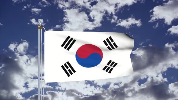 South Korea Flag Waving alt