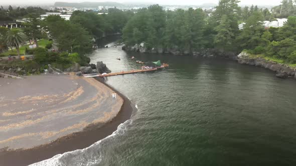 People Having Fun at Soesokkak Estuary, Jeju Volcanic Island (a UNESCO World Heritage site) alt